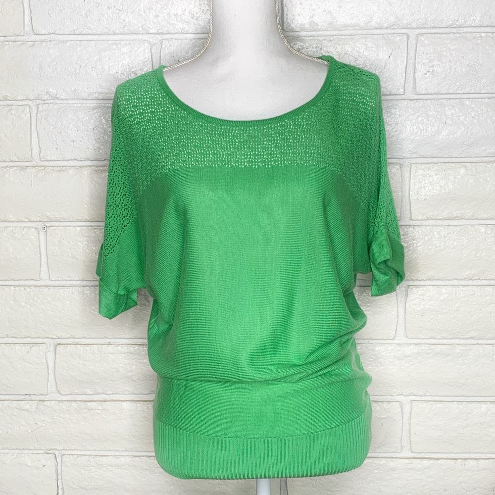 New York & Co Green short Sleeve sweater top